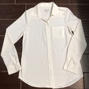 Cream button up blouse, size small